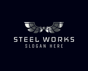 Metallic Silver Wings logo design