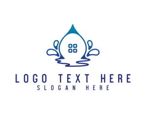 Home - House Water Droplet logo design