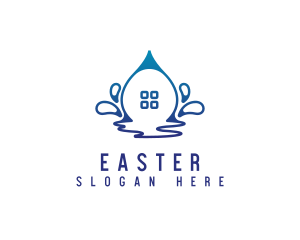Cleaning Service - House Water Droplet logo design
