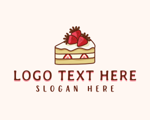 Bake - Strawberry Shortcake Cake logo design
