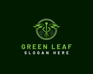 Caduceus Leaf Healthcare logo design