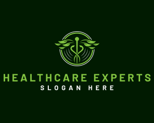 Caduceus Leaf Healthcare logo design