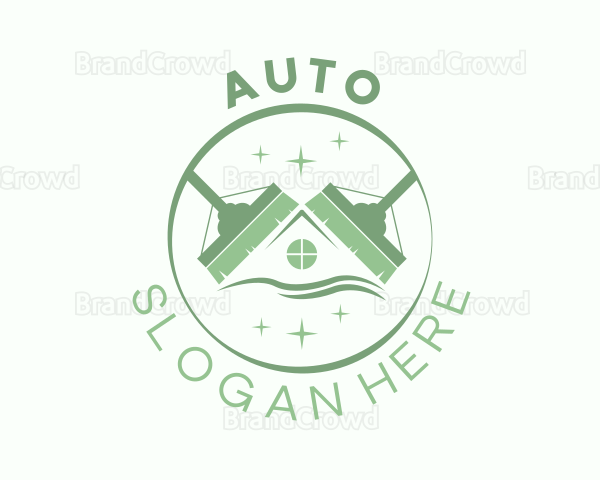 Green Broom Housekeeper Logo
