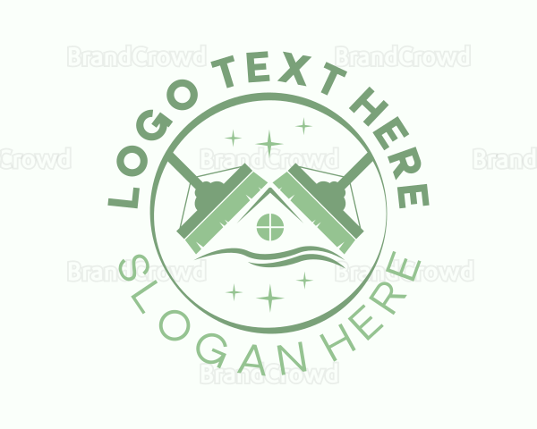 Green Broom Housekeeper Logo