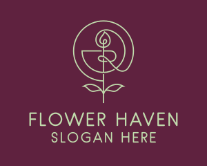 Flower Candle Plant logo design