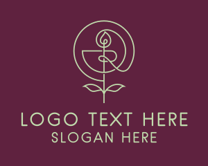 Flower Candle Plant Logo