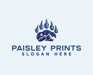 Mountain Paw Print logo design