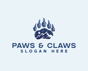 Mountain Paw Print logo design