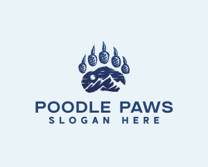 Mountain Paw Print logo design