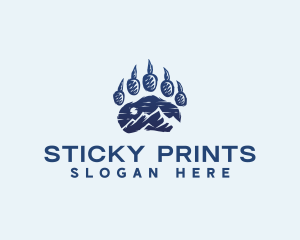 Mountain Paw Print logo design