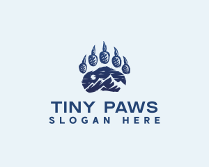 Mountain Paw Print logo design