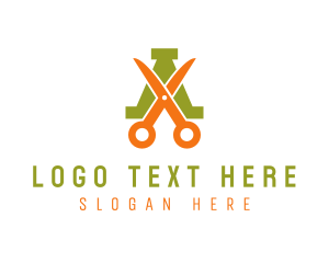 Cutout - Scissors Letter A logo design