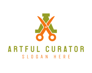 Scissors Letter A logo design