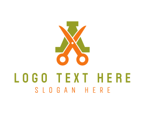 Blade - Scissors Letter A logo design