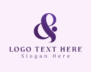 Sign - Elegant Purple Ampersand logo design