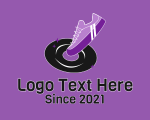 Running Shoes - Vinyl Record Sneakers logo design