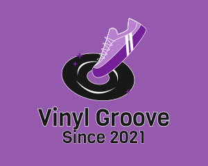 Turntable - Vinyl Record Sneakers logo design
