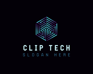 Cyber Tech Hexagon logo design