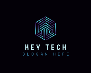 Cyber Tech Hexagon logo design