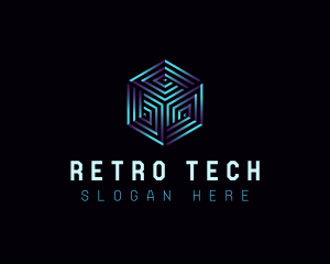 Cyber Tech Hexagon logo design