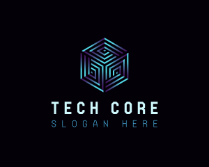 Cyber Tech Hexagon logo design