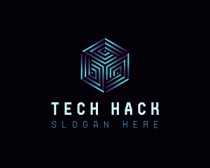 Cyber Tech Hexagon logo design