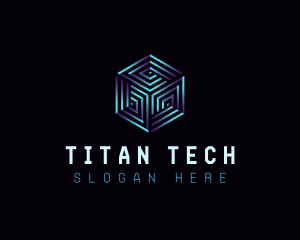 Cyber Tech Hexagon logo design