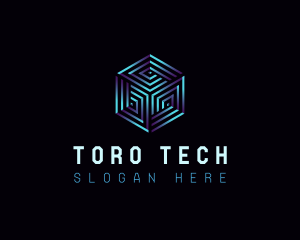 Cyber Tech Hexagon logo design