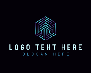 Online - Cyber Tech Hexagon logo design