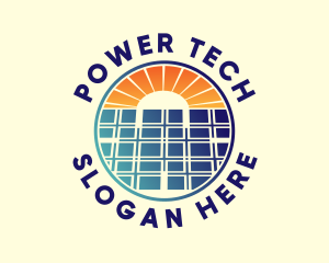 Solar Panel Electric Power Logo