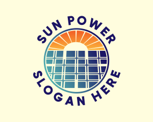 Solar Panel Electric Power logo design