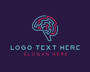 Brain - AI Technology Programming logo design
