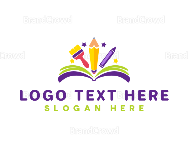 Book Fantasy Art Materials Logo