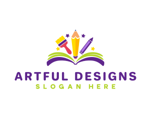 Book Fantasy Art Materials logo design