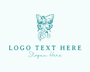 Relaxation - Woman Butterfly Fairy logo design