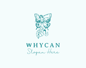 Woman Butterfly Fairy Logo