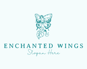 Woman Butterfly Fairy logo design