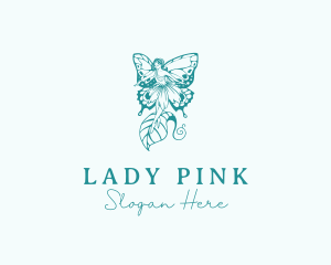 Woman Butterfly Fairy logo design