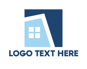 Neighborhood - Blue Square House logo design