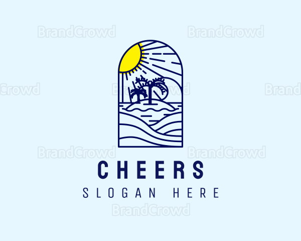 Sun Beach Ocean Logo