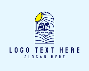 Ocean - Sun Beach Ocean logo design