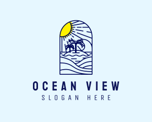 Sun Beach Ocean logo design