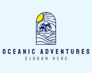 Sun Beach Ocean logo design