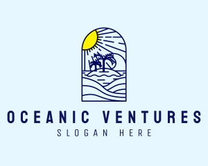 Sun Beach Ocean logo design