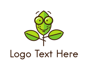 Cute Nerd Plant logo design