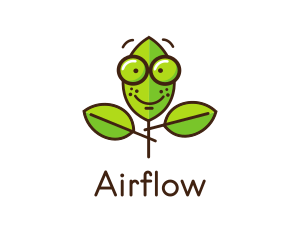 Cute Nerd Plant logo design