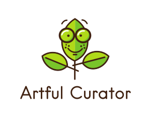 Cute Nerd Plant logo design