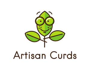 Cute Nerd Plant logo design