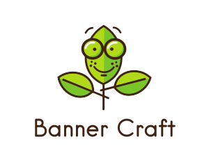 Cute Nerd Plant logo design