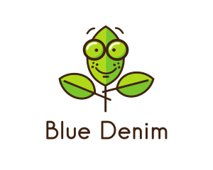 Cute Nerd Plant logo design